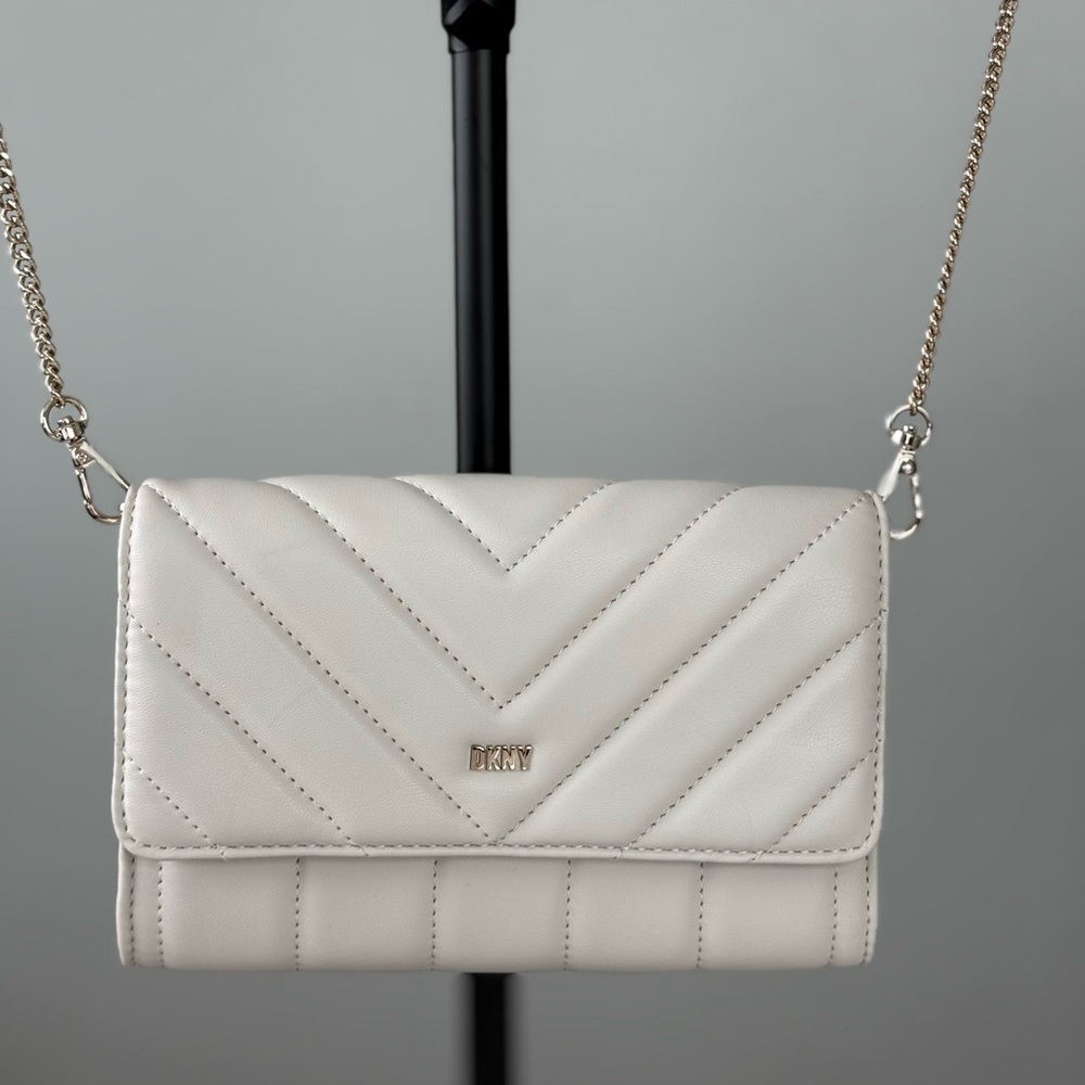 DKNY Cream Quilted Crossbody Bag